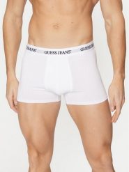 Guess Jeans Bokserki M4BZ44 K6YW1 Biały. Białe bokserki męskie Guess Jeans, z aplikacjami, z bawełny. Za 79.99 zł.
