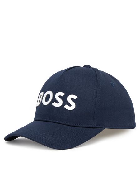 BOSS Czapka z daszkiem J51681 Granatowy. Niebieskie czapki dziecięce Boss, bez wzorów, z bawełny. Za 89.99 zł.