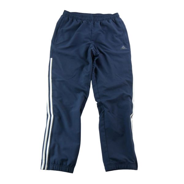 Second life - Spodnie dresowe męskie 3-Stripes granatowe - Jak nowy. Niebieskie spodnie sportowe męskie Adidas, z dresówki. Za 106.46 zł.