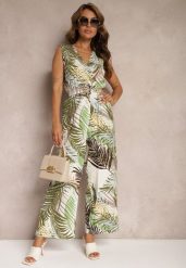 Zielony Kombinezon z Bawełny z Szerokimi Ramiączkami i Długimi Nogawkami Vmeviana. Zielone kombinezony damskie Renee, l, bez wzorów, z bawełny, eleganckie, bez kołnierzyka, bez ramiączek, długie. Za 89.99 zł.