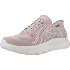 Buty SKECHERS SLIP-INS GO WALK FLEX Rose. Białe trampki i tenisówki damskie Skechers, bez wzorów, z tkaniny. Za 294.99 zł.