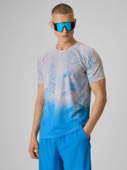 4F Koszulka do biegania szybkoschnąca męska - szara L. Szare t-shirty sportowe męskie 4f, l, z dzianiny, bez ramiączek, do biegania. Za 129.99 zł.