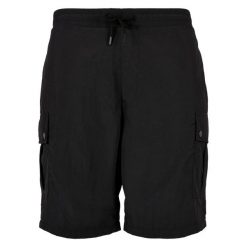 Męskie Nylonowe Szorty Cargo. Czarne szorty męskie Urban Classics, bez wzorów, z nylonu, sportowe. Za 155.99 zł.
