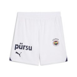 Męskie szorty Fenerbahçe SK 24/25 PUMA White Blue Violet. Białe szorty męskie Puma, bez kołnierzyka. W wyprzedaży za 177.50 zł.