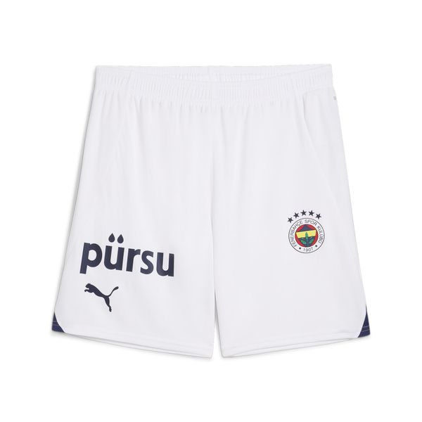 Męskie szorty Fenerbahçe SK 24/25 PUMA White Blue Violet. Białe szorty męskie Puma, z materiału, bez kołnierzyka. Za 163.00 zł.