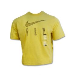 Koszulka damska Nike Dri-FIT Swoosh Fly Boxy T-shirt Wmns Lemon Wash. Żółte bluzki damskie Nike, l, bez wzorów, bez ramiączek. Za 106.00 zł.