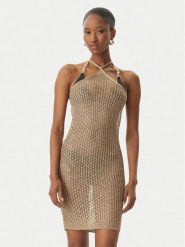 Guess Sukienka plażowa E6GK05 Z5402 Beżowy Regular Fit. Brązowe sukienki damskie Guess, na plażę, s, z aplikacjami, z syntetyku, bez kołnierzyka, bez ramiączek. Za 394.99 zł.