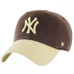 Czapka z daszkiem do turystyki Brand 47 MLB New York Yankees brązowa. Brązowe czapki męskie 47 Brand, bez wzorów. Za 149.00 zł.