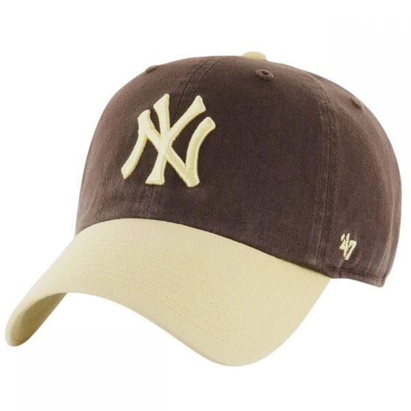 Czapka z daszkiem do turystyki Brand 47 MLB New York Yankees brązowa. Brązowe czapki męskie 47 Brand, bez wzorów. Za 149.00 zł.