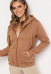 Brązowa Bluza z Kapturem Sithi. Brązowe bluzy z kapturem damskie Born2be, l, z jeansu. Za 54.99 zł.