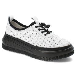 Białe Półbuty Artiker Modne Obuwie Damskie. Białe półbuty damskie Artiker, bez wzorów, ze skóry, eleganckie, bez obcasa. Za 179.00 zł.
