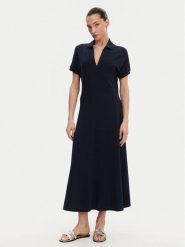 Tommy Hilfiger Sukienka codzienna WW0WW44514 Granatowy Regular Fit. Niebieskie sukienki damskie Tommy Hilfiger, na co dzień, xl, bez wzorów, z bawełny, bez kołnierzyka, bez ramiączek, proste. Za 399.99 zł.