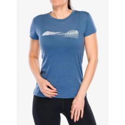 Koszulka merino damska Sensor Merino Air Hills SS Tee. Niebieskie bluzki sportowe damskie Sensor, bez wzorów, bez ramiączek. Za 308.99 zł.