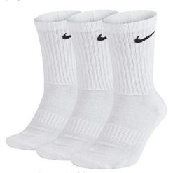 Sportowe skarpetki Nike 3-pak Crew SX4508. Białe skarpetki męskie Nike, bez wzorów. W wyprzedaży za 59.99 zł.