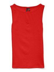 Vero Moda Top w kolorze czerwonym rozmiar: XS. Czerwone topy damskie Vero Moda, xs, bez wzorów, z bawełny, bez kołnierzyka. Za 39.49 zł.