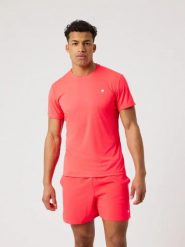 Bjorn_borg ACE LIGHT T-SHIRT męski – DIVA PINK. Czerwone t-shirty męskie Björn Borg, m, bez wzorów, bez kołnierzyka. Za 194.00 zł.