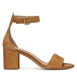 Sandały Geox. Brązowe sandały damskie Geox, bez wzorów, bez obcasa, na słupku. Za 569.99 zł.