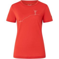 Koszulka SUPER.NATURAL W BERGGLÜCK TEE. Czerwone bluzki sportowe damskie Super.natural, bez kołnierzyka, bez ramiączek. Za 249.99 zł.