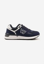Granatowe Buty Sportowe Sneakersy z Geometryczną Naszywką Odoria. Niebieskie buty sportowe na co dzień męskie Born2be, z jeansu, bez zapięcia, trekkingowe. Za 159.99 zł.