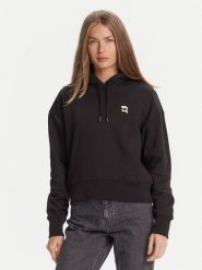 KARL LAGERFELD Bluza A3W20053 Czarny Regular Fit. Czarne bluzy bez kaptura damskie Karl Lagerfeld, xl, z bawełny. Za 739.99 zł.