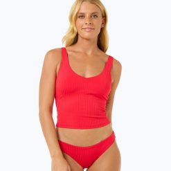 Góra od stroju kąpielowego Rip Curl Premium Surf Tankini. Czerwone bikini damskie RIPCURL, bez wzorów. Za 189.99 zł.