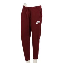 Second life - Spodnie dresowe damskie Nike bordowe - Jak nowy. Czerwone spodnie sportowe damskie Nike, l, z dresówki, do biegania. Za 106.46 zł.