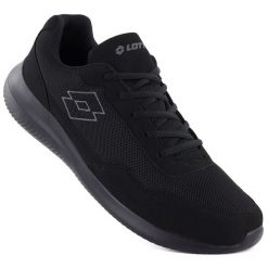 Buty sportowe sneakersy lekkie siatka czarne Lotto CONNECT. Czarne buty sportowe na co dzień damskie Lotto, z tkaniny, bez zapięcia. Za 159.00 zł.