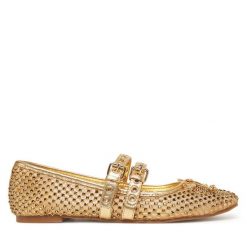 Baleriny Guess. Żółte baleriny damskie Guess, z aplikacjami, bez obcasa. Za 339.99 zł.
