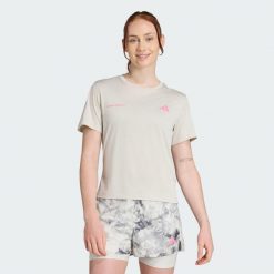 Koszulka Own The Run Melange. Szare t-shirty damskie Adidas, s, bez wzorów, bez kołnierzyka. Za 162.99 zł.