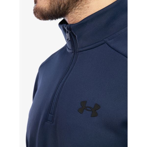 Bluza bez kaptura męska Under Armour Armour Fleece 1/4 Zip. Niebieskie bluzy sportowe męskie Under Armour, bez wzorów, sportowe, bez kołnierzyka, bez ramiączek. Za 252.95 zł.
