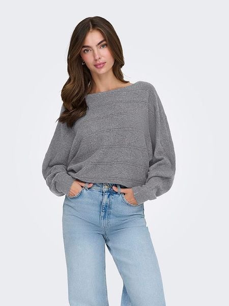 ONLY Sweter w kolorze szarym rozmiar: L. Szare swetry klasyczne damskie Only, l, bez kołnierzyka. Za 118.28 zł.