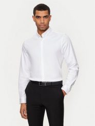 Calvin Klein Koszula K10K113339 Biały Slim Fit. Białe koszule męskie CALVIN KLEIN, m, bez wzorów, z bawełny, bez kołnierzyka, bez ramiączek. Za 259.99 zł.