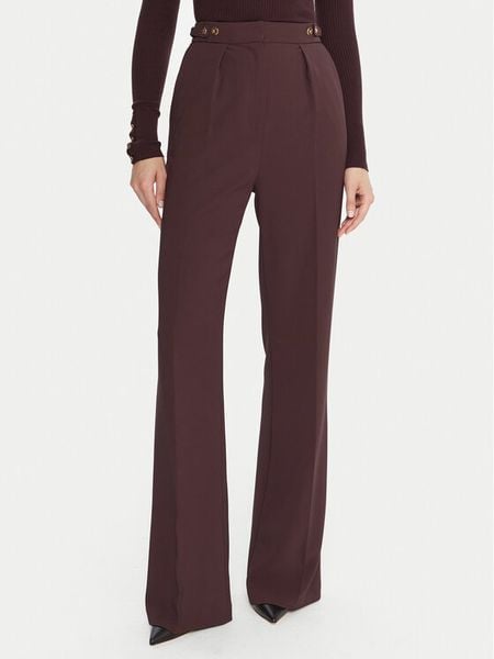 Elisabetta Franchi Spodnie materiałowe PA-099-56E2-V390 Bordowy Regular Fit. Czerwone spodnie materiałowe damskie Elisabetta Franchi, bez wzorów, z materiału. Za 1,689.00 zł.