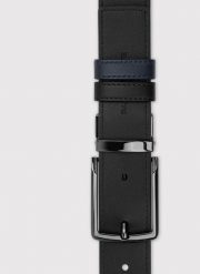 PAKO LORENTE – Dwustronny skórzany pasek męski. Czarne paski męskie Pako Lorente, bez wzorów, ze skóry. Za 139.99 zł.