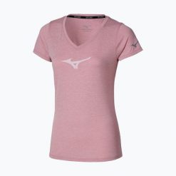 Koszulka do biegania damska Mizuno Core Runbird Tee. Czerwone topy sportowe damskie Mizuno, l, bez wzorów, ze skóry, bez ramiączek. Za 149.99 zł.