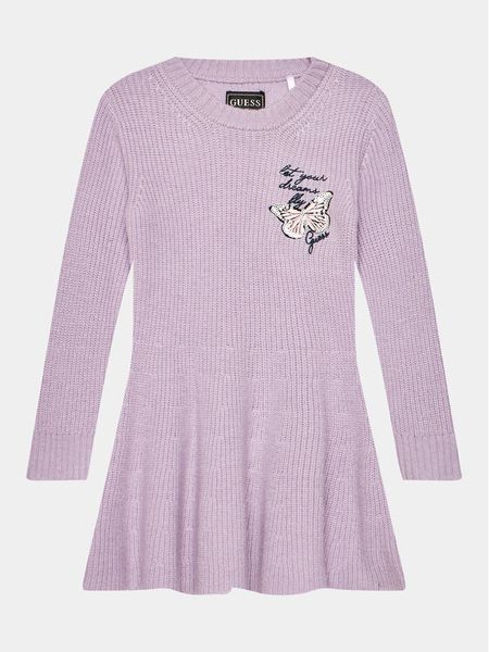 Guess Sukienka codzienna K3BK20 Z39T0 Fioletowy Regular Fit. Fioletowe sukienki dziewczęce Guess, z aplikacjami, z syntetyku, bez ramiączek. Za 139.99 zł.