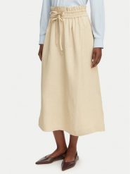 BOSS Spódnica trapezowa C_Vakola 50558615 Beżowy Regular Fit. Brązowe spódniczki damskie Boss, bez wzorów, z wiskozy, trapezowe. Za 799.99 zł.
