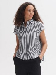 OPUS Koszula w kolorze czarno-białym rozmiar: 40. Białe koszule damskie Opus, bez wzorów, bez kołnierzyka, bez ramiączek. Za 121.99 zł.