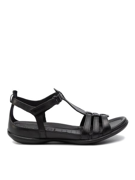 ECCO Sandały Flash 24087353859 Czarny. Czarne sandały damskie ECCO, bez wzorów, ze skóry, bez obcasa, na płaskiej podeszwie. Za 349.99 zł.