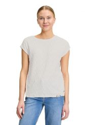 BETTY & CO Koszulka w kolorze kremowym rozmiar: XXL. Brązowe bluzki damskie Betty & Co., xxl, bez wzorów, bez kołnierzyka, bez ramiączek. Za 139.95 zł.