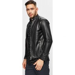Premium by Jack&Jones - Kurtka skórzana. Czarne kurtki męskie Premium by Jack&Jones, m, bez wzorów, z bawełny, bez kaptura. W wyprzedaży za 529.90 zł.