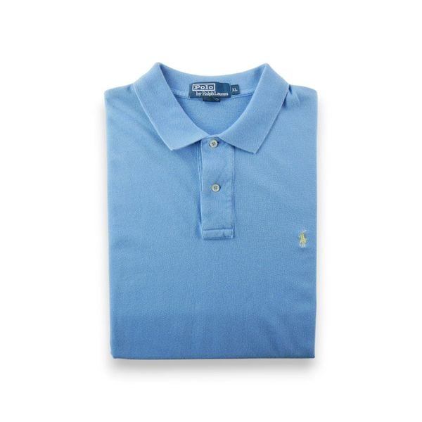 Second life - Polo Ralph Lauren koszulka męska z krótkim rękawem - Stan dobry. Niebieskie koszulki polo męskie Ralph Lauren, m, bez wzorów, z jeansu, bez ramiączek. Za 106.46 zł.