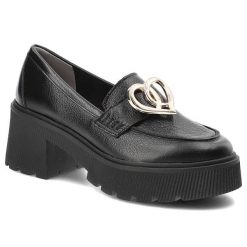 Czarne Półbuty Armodo Eleganckie Buty Damskie. Czarne półbuty damskie Armodo, bez wzorów, ze skóry, biznesowe, bez obcasa, na obcasie. Za 379.00 zł.