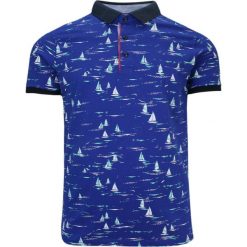 Koszulka POLO, Chabrowa w Żaglówki, Męska, Krótki Rękaw, T-shirt. Niebieskie koszulki polo męskie Le Marin, l, bez wzorów, z bawełny, bez ramiączek. Za 159.00 zł.