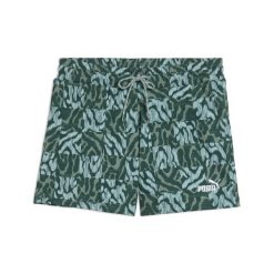 Damskie szorty ze średnim stanem 5" ESS GRAPHIC PUMA Green Moon. Zielone szorty damskie Puma, bez wzorów, sportowe. Za 97.99 zł.