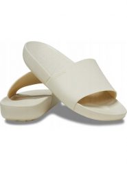 Crocs Klapki "Splash" w kolorze kremowym rozmiar: 37/38. Brązowe klapki damskie Crocs, bez wzorów, bez obcasa. Za 109.78 zł.