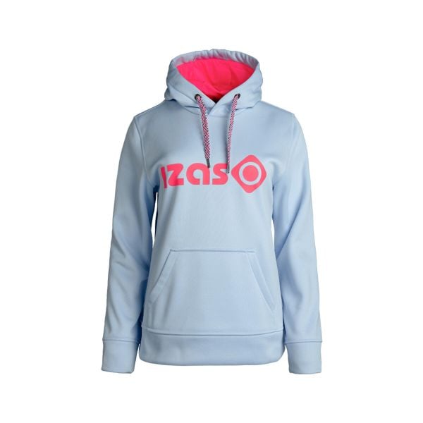 Bluza damska DUERO W V4 z regulowanym kapturem, logo i kieszenią z przodu. Zielone bluzy z kapturem damskie IZAS, l, z dresówki. Za 182.57 zł.