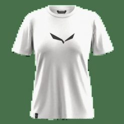 SALEWA Koszulka damska Solid DRY W T-shirt white new logo-M. Białe bluzki sportowe damskie Salewa, m, z materiału, bez kołnierzyka, bez ramiączek. Za 133.25 zł.
