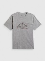 Чоловічий regular T-shirt з принтом - сірий. T-shirty męskie 4f, xl, bez wzorów, bez kołnierzyka. Za 699.90 zł.