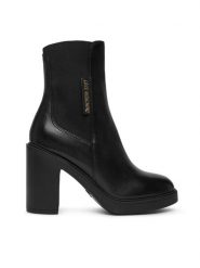 LOVE MOSCHINO Botki JA2413AG0NIA0000 Czarny. Czarne botki damskie Love Moschino, ze skóry, bez obcasa, na słupku, bez zapięcia. Za 1,299.00 zł.